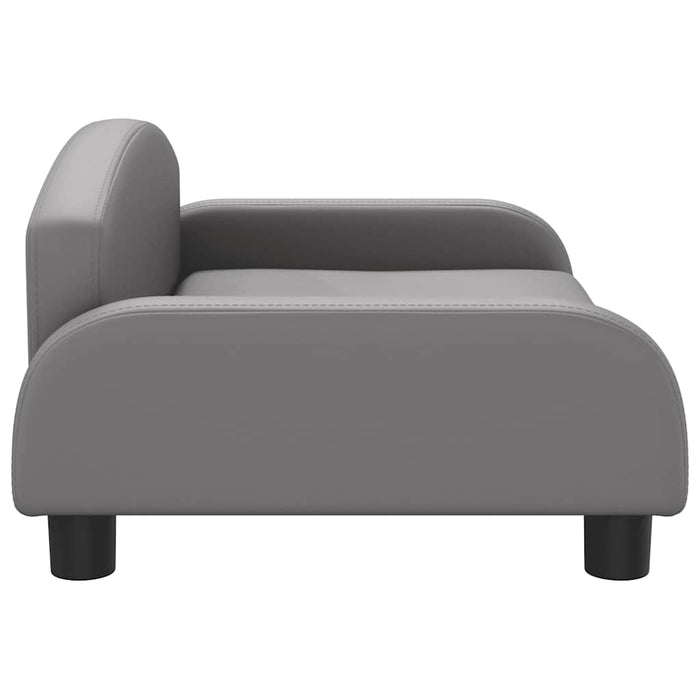 Canapea pentru copii, gri, 70x45x30 cm, piele ecologică - WALTI WALTI