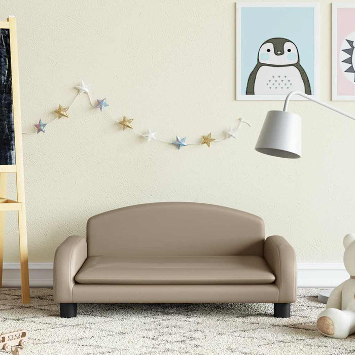 Canapea pentru copii, cappuccino, 70x45x30 cm, piele ecologică WALTI