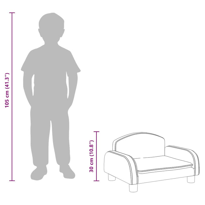 Canapea pentru copii, gri închis, 50x40x30 cm, material textil WALTI