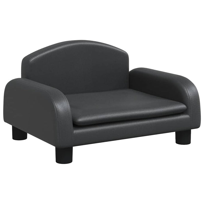 Canapea pentru copii, negru, 50x40x30 cm, piele ecologică - WALTI WALTI