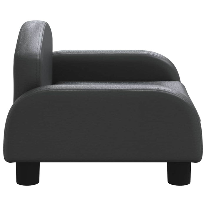 Canapea pentru copii, negru, 50x40x30 cm, piele ecologică - WALTI WALTI