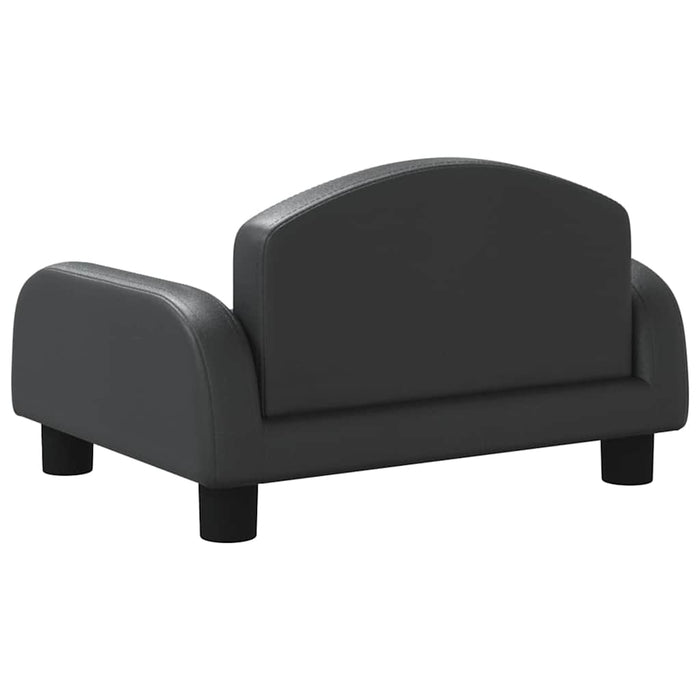Canapea pentru copii, negru, 50x40x30 cm, piele ecologică - WALTI WALTI
