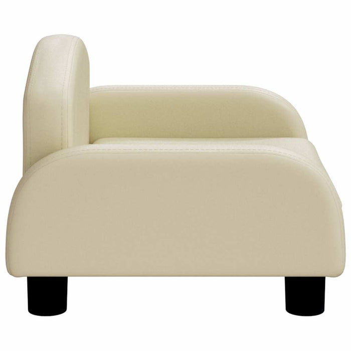 Canapea pentru copii, crem, 50x40x30 cm, piele ecologică WALTI