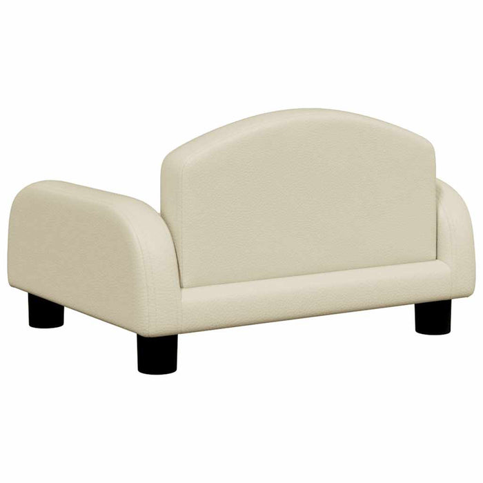 Canapea pentru copii, crem, 50x40x30 cm, piele ecologică WALTI