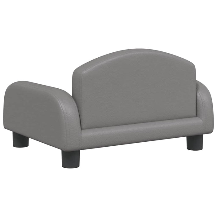 Canapea pentru copii, gri, 50x40x30 cm, piele ecologică - WALTI WALTI