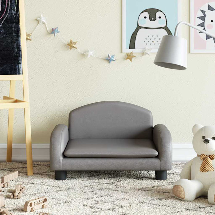 Canapea pentru copii, gri, 50x40x30 cm, piele ecologică - WALTI WALTI