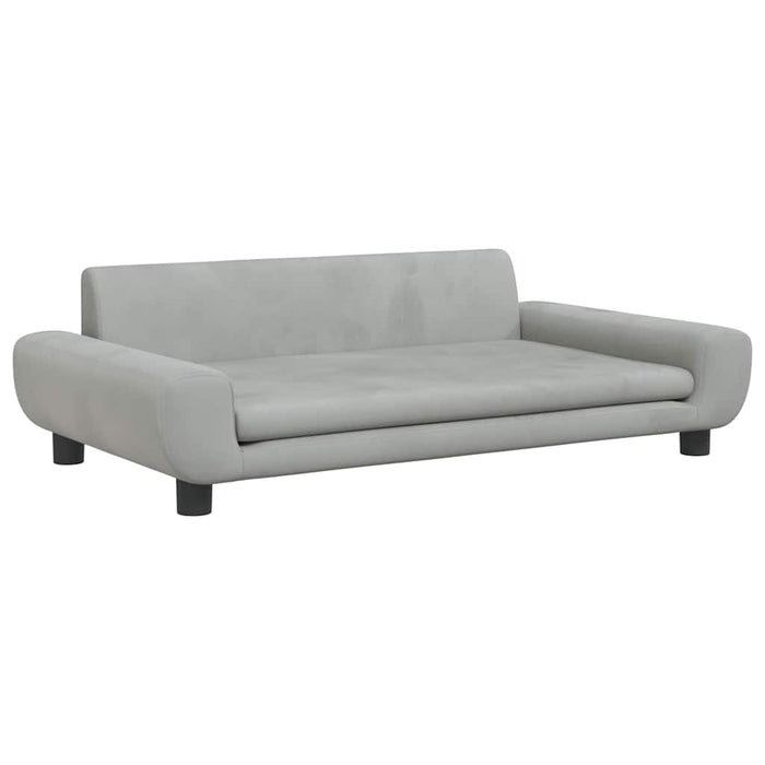Canapea pentru copii, gri deschis, 100x54x33 cm, catifea - WALTI WALTI
