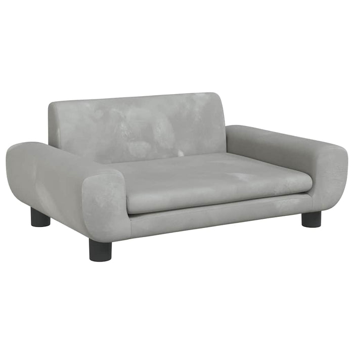 Canapea pentru copii, gri deschis, 70x45x33 cm, catifea - WALTI WALTI