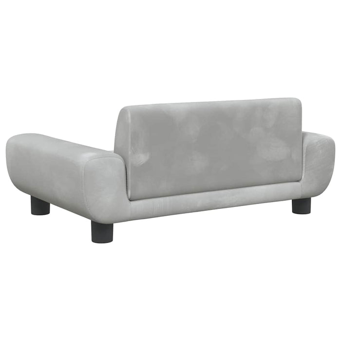 Canapea pentru copii, gri deschis, 70x45x33 cm, catifea - WALTI WALTI