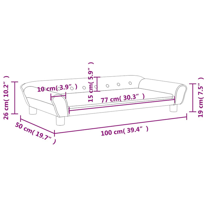 Canapea pentru copii, albastru, 100x50x26 cm, catifea - WALTI WALTI