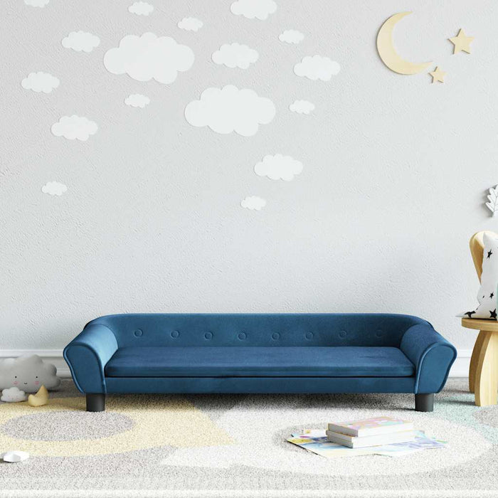 Canapea pentru copii, albastru, 100x50x26 cm, catifea - WALTI WALTI