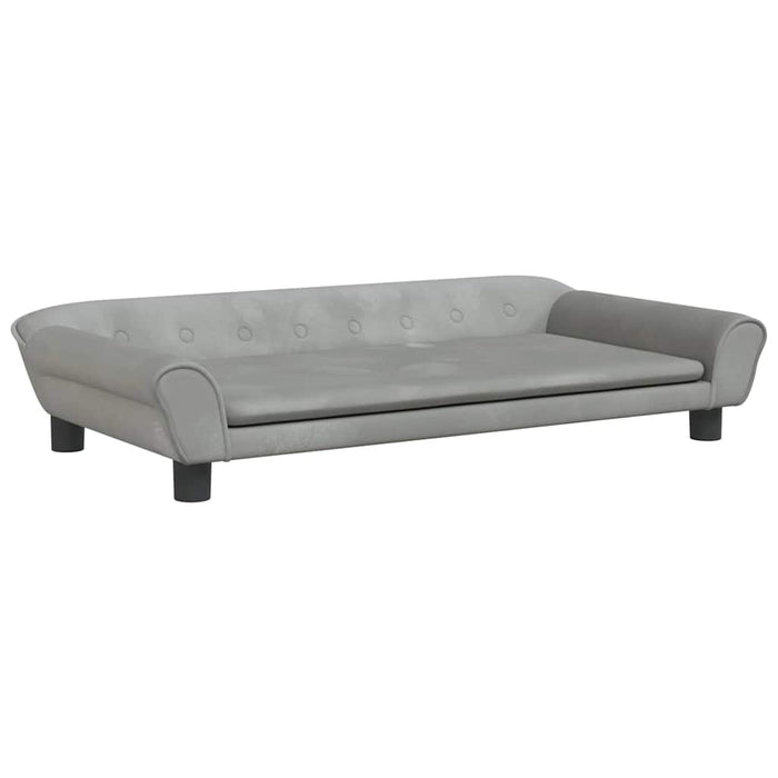 Canapea pentru copii, gri deschis, 100x50x26 cm, catifea WALTI