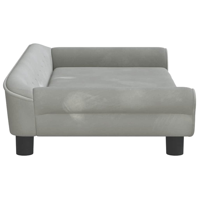 Canapea pentru copii, gri deschis, 100x50x26 cm, catifea WALTI