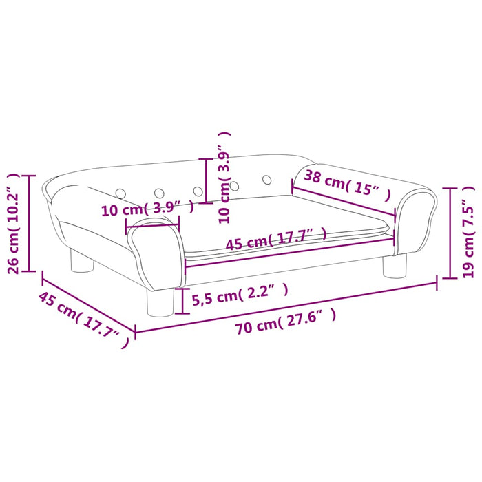 Canapea pentru copii, albastru, 70x45x26 cm, catifea - WALTI WALTI