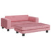 Canapea pentru copii cu taburet roz 100x50x30 cm catifea - WALTI WALTI