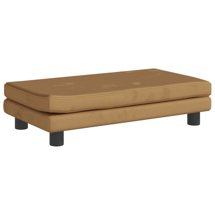 Canapea pentru copii cu taburet maro 100x50x30 cm catifea - WALTI WALTI
