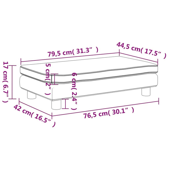 Canapea pentru copii cu taburet maro 100x50x30 cm catifea - WALTI WALTI