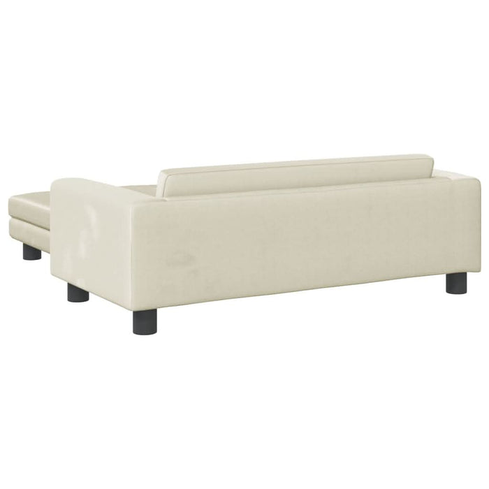 Canapea pentru copii cu taburet crem 100x50x30 cm catifea - WALTI WALTI