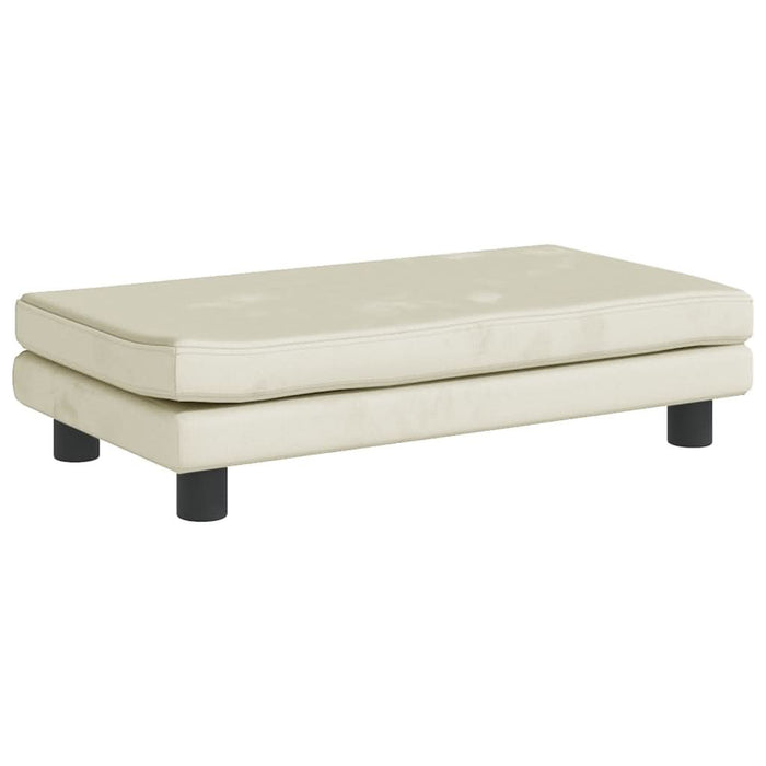 Canapea pentru copii cu taburet crem 100x50x30 cm catifea - WALTI WALTI