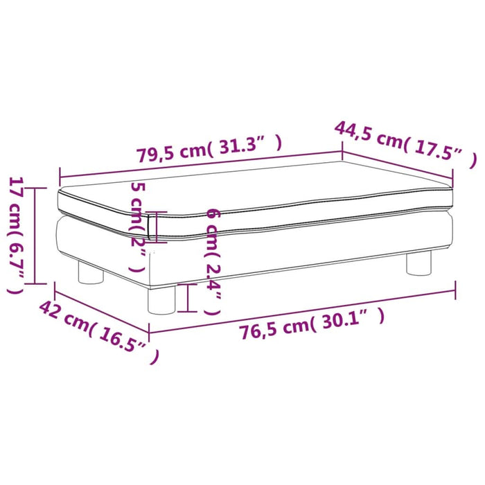 Canapea pentru copii cu taburet crem 100x50x30 cm catifea - WALTI WALTI