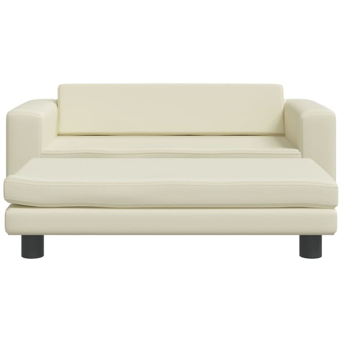 Canapea copii cu taburet crem 100x50x30cm piele ecologică - WALTI WALTI