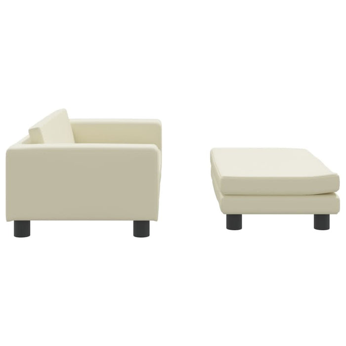 Canapea copii cu taburet crem 100x50x30cm piele ecologică - WALTI WALTI
