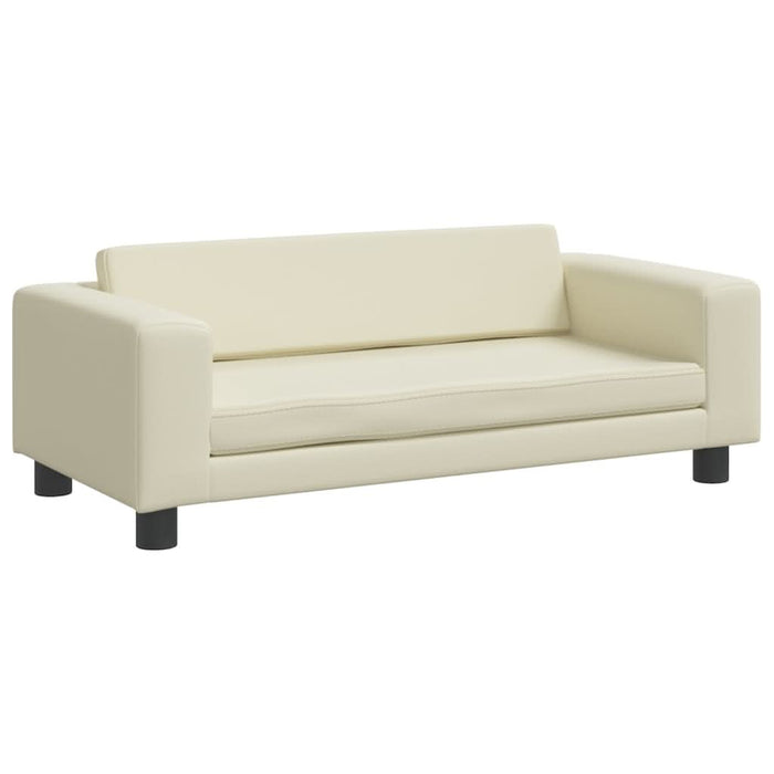 Canapea copii cu taburet crem 100x50x30cm piele ecologică - WALTI WALTI