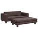 Canapea copii cu taburet maro 100x50x30cm piele ecologică - WALTI WALTI