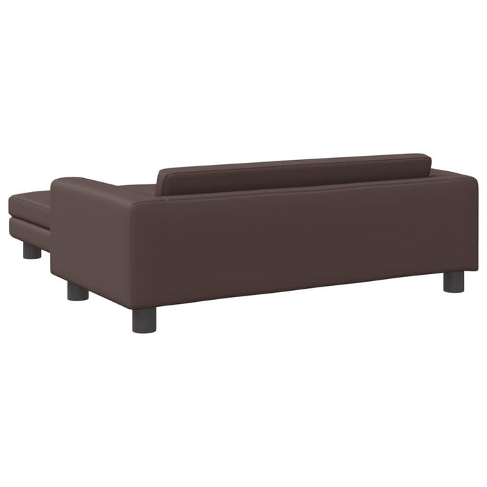 Canapea copii cu taburet maro 100x50x30cm piele ecologică - WALTI WALTI