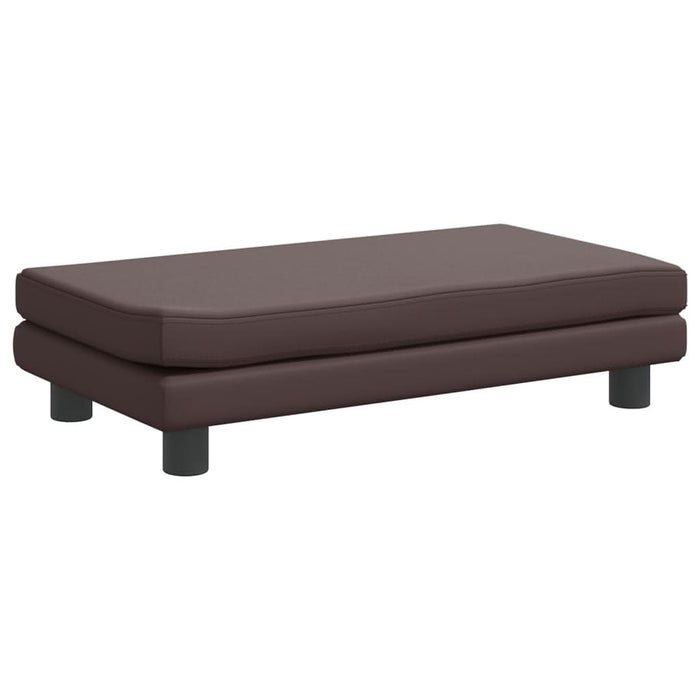 Canapea copii cu taburet maro 100x50x30cm piele ecologică - WALTI WALTI