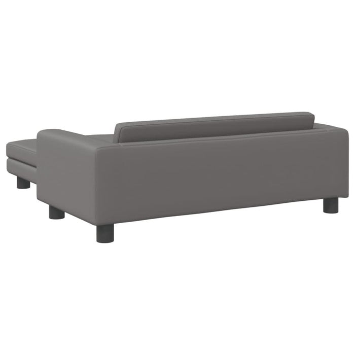 Canapea copii cu taburet gri 100x50x30cm piele ecologică - WALTI WALTI