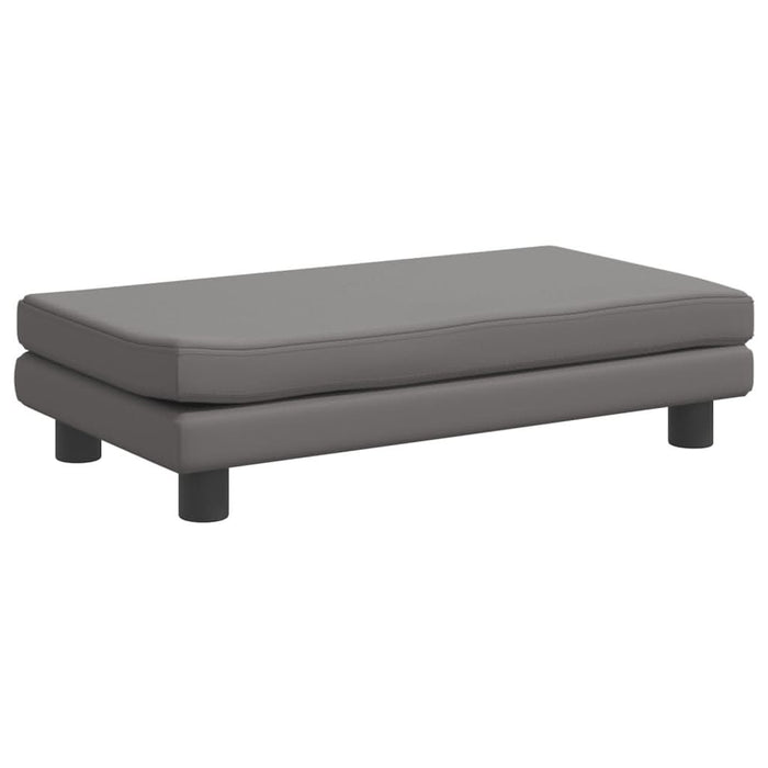Canapea copii cu taburet gri 100x50x30cm piele ecologică - WALTI WALTI