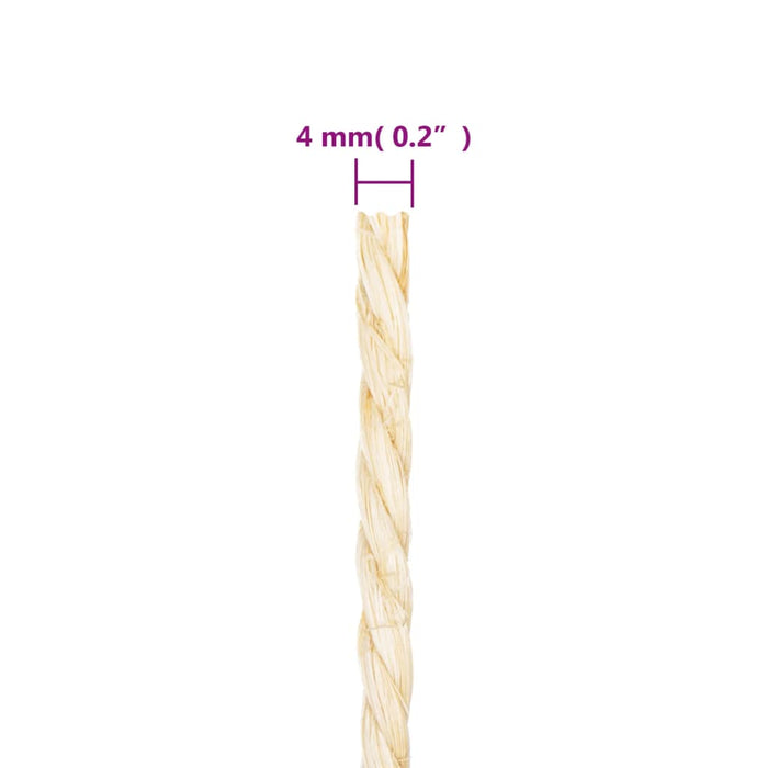 Frânghie, 250 m, sisal 100%, 4 mm - WALTI WALTI