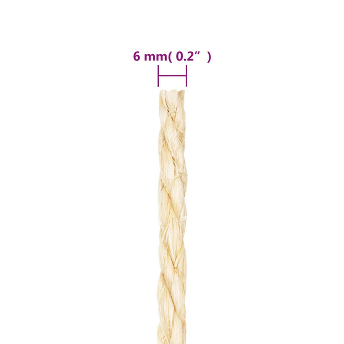 Frânghie, 25 m, sisal 100%, 6 mm - WALTI WALTI