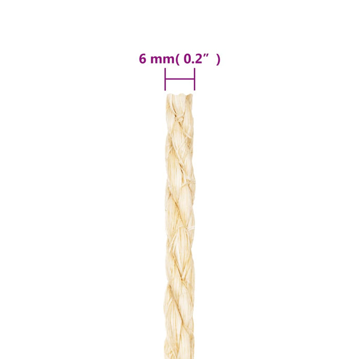 Frânghie, 50 m, sisal 100%, 6 mm - WALTI WALTI