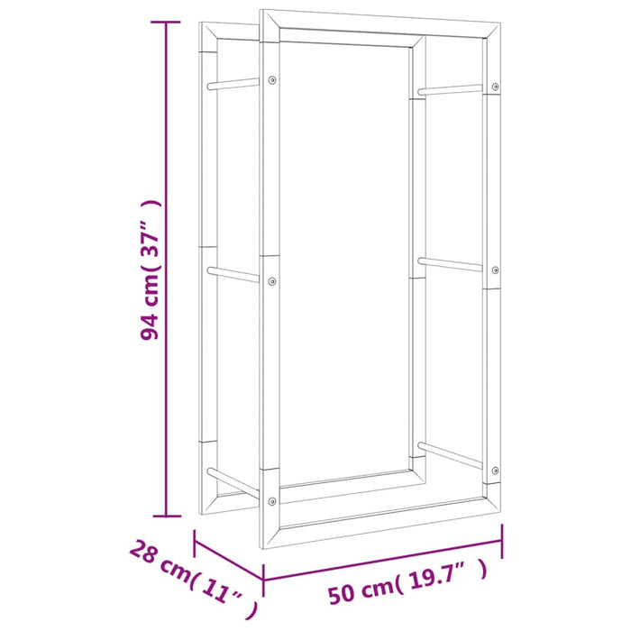 Suport pentru lemne de foc, 50x28x94 cm, oțel inoxidabil - WALTI WALTI