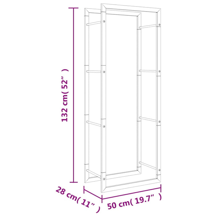 Suport pentru lemne de foc, 50x28x132 cm, oțel inoxidabil - WALTI WALTI