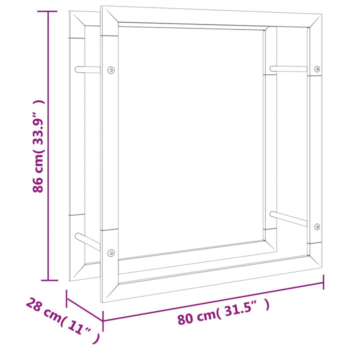 Suport pentru lemne de foc, 80x28x86 cm, oțel inoxidabil - WALTI WALTI