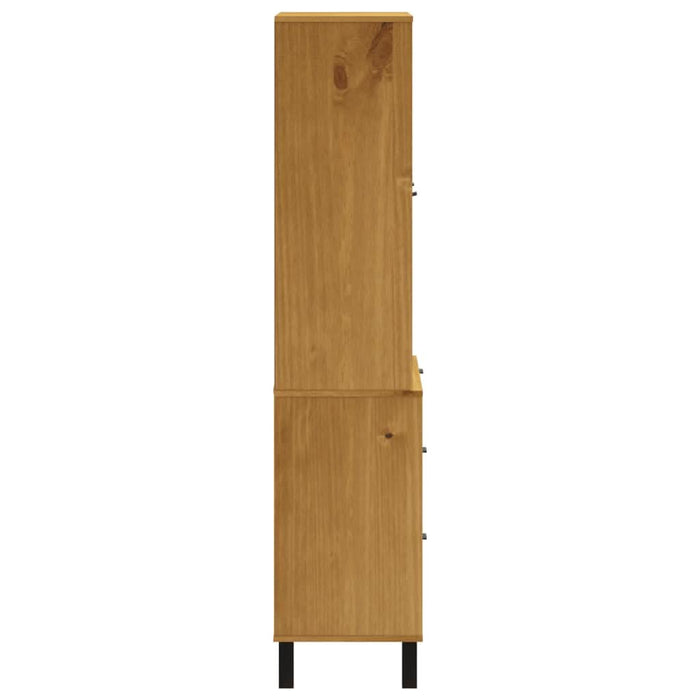 Dulap cu uși din sticlă „FLAM”, 80x40x180 cm, lemn masiv de pin - WALTI WALTI