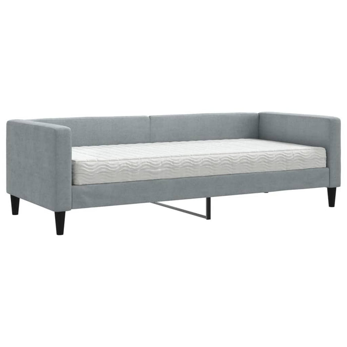 Pat de zi cu saltea, gri deschis, 80x200 cm, textil - WALTI WALTI