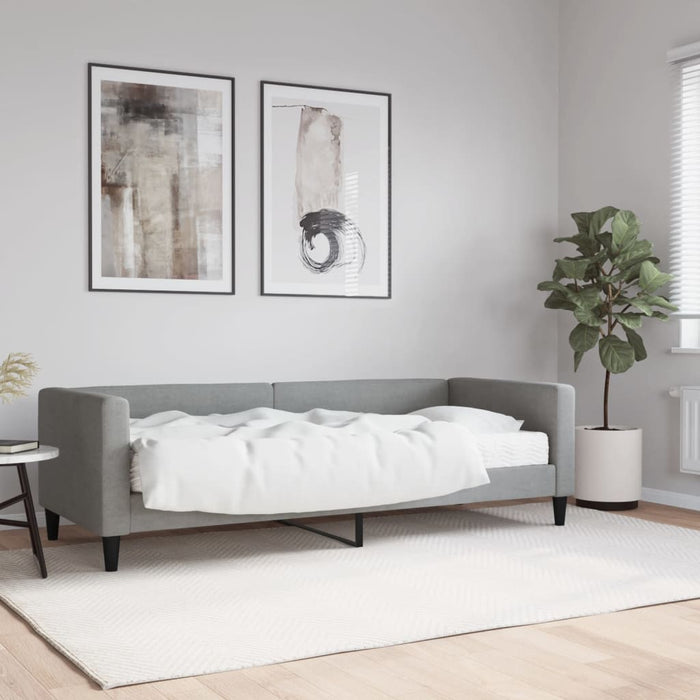 Pat de zi cu saltea, gri deschis, 80x200 cm, textil - WALTI WALTI
