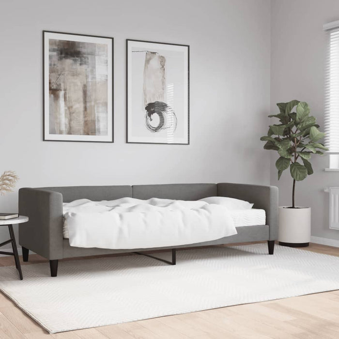 Pat de zi cu saltea, gri închis, 80x200 cm, textil - WALTI WALTI