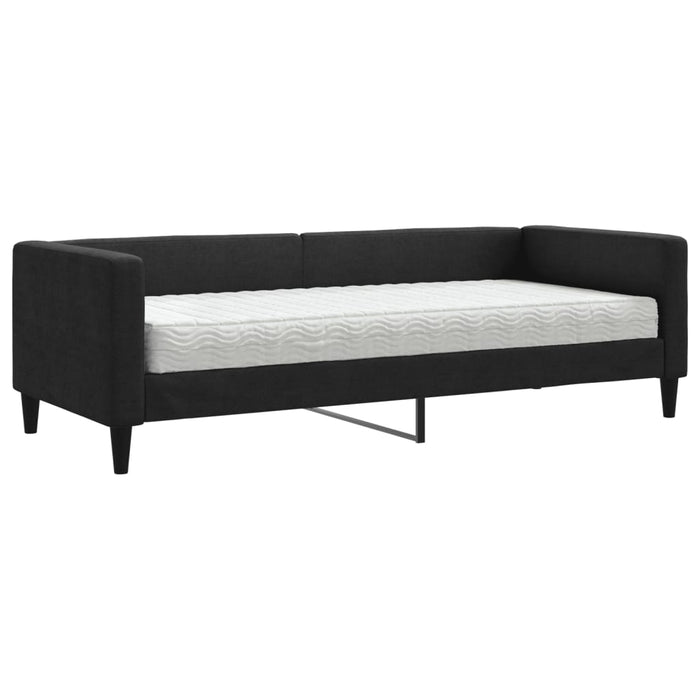Pat de zi cu saltea, negru, 80x200 cm, textil - WALTI WALTI
