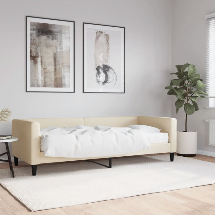 Pat de zi cu saltea, crem, 80x200 cm, textil - WALTI WALTI