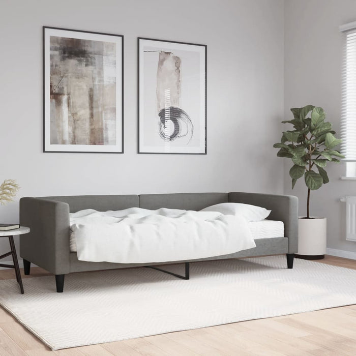 Pat de zi cu saltea, gri închis, 90x200 cm, textil - WALTI WALTI
