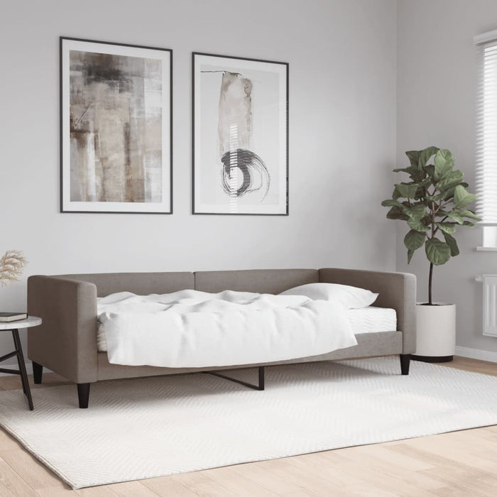 Pat de zi cu saltea, gri taupe, 90x200 cm, textil - WALTI WALTI