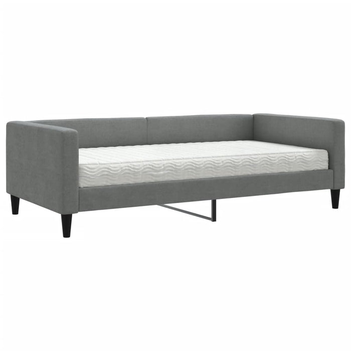 Pat de zi cu saltea, gri închis, 100x200 cm, textil - WALTI WALTI