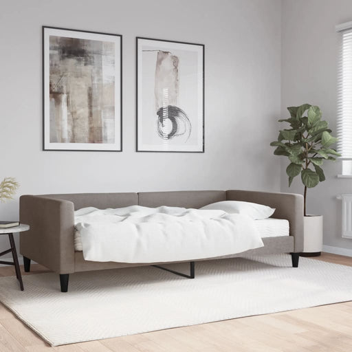 Pat de zi cu saltea, gri taupe, 100x200 cm, textil - WALTI WALTI