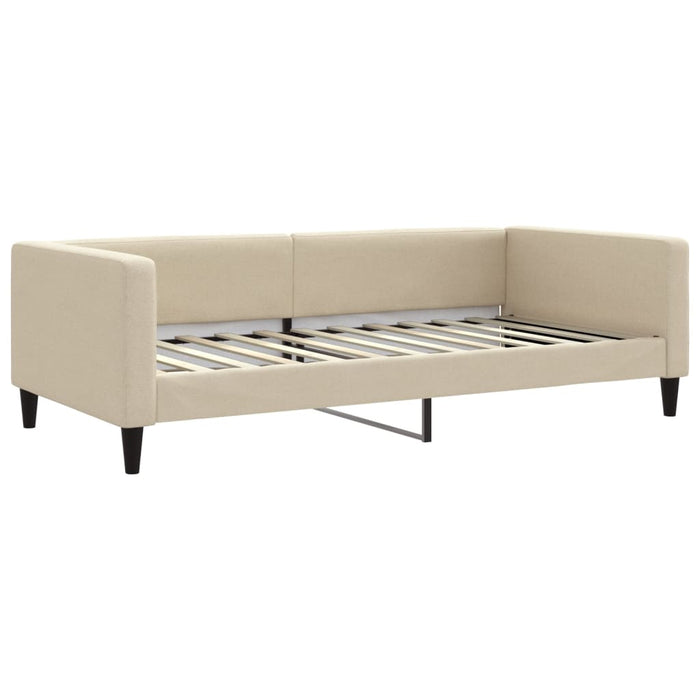 Pat de zi cu saltea, crem, 100x200 cm, textil - WALTI WALTI