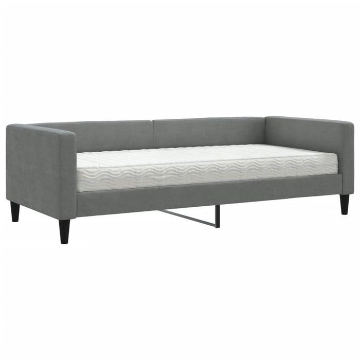 Pat de zi cu saltea, gri închis, 90x190 cm, textil - WALTI WALTI